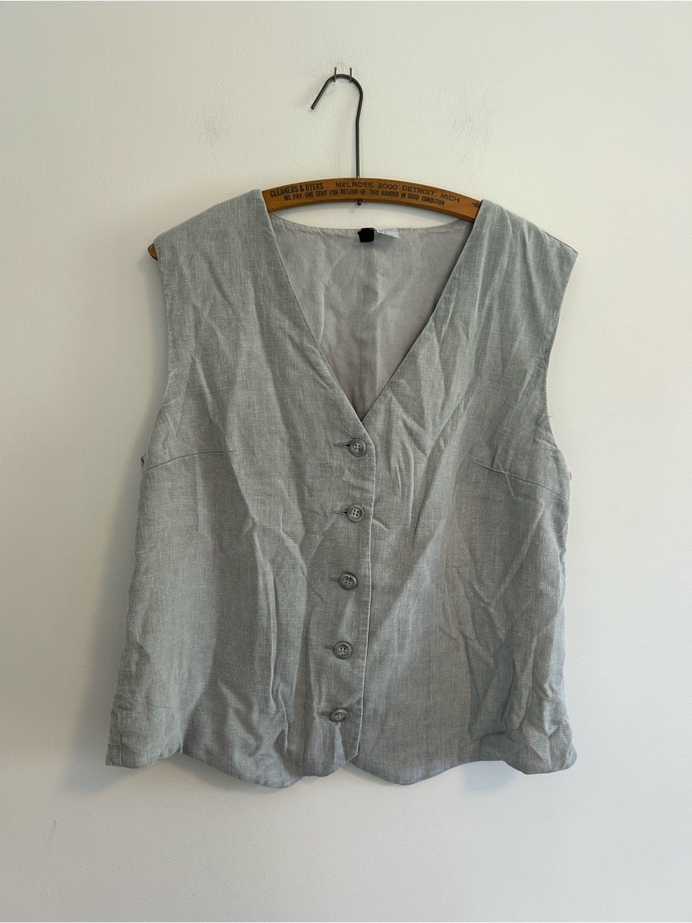 H&M divided women’s small grey button up vneck blazer vest